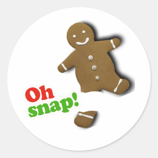 Sticker Rond Oh Snap Gingerbread Cookies (Devant)
