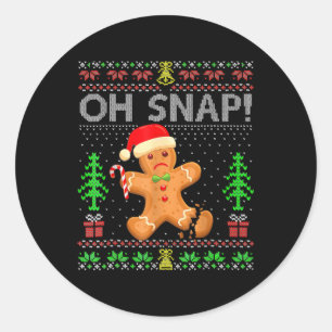 Sticker Rond Oh Snap Gingerpain homme Noël Noël Noël Noël Vacan