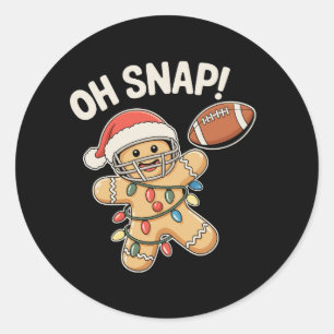 Sticker Rond Oh Snap Pain d'épice Football Noël Xmas Sports