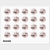 Sticker Rond Oh So Pretty Nail Artist Pink Script Logo Photo (Feuille)