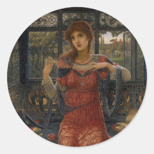 Sticker Rond Oh Swallow, Swallow par John Melhuish Strudwick