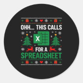 Sticker Rond Oh This Calls For A Spreadsheet Christmas (Devant)