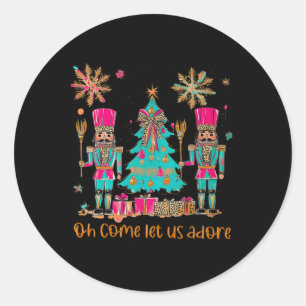 Sticker Rond Oh Viens Laissez-Nous L'Adorer Noël Casse-Noisette