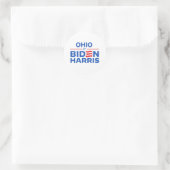 Sticker Rond Ohio pour Biden Harris (Sac)
