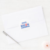 Sticker Rond Ohio pour Biden Harris (Enveloppe)