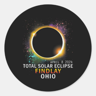 Sticker Rond Ohio Total Éclipse Solaire 8 avril 2024