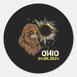 Sticker Rond Ohio Total Solaire Eclipse 2024 Avril 8 Hommes Fem