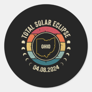 Sticker Rond Ohio Total Solar Eclipse 2024 American Totality Ap