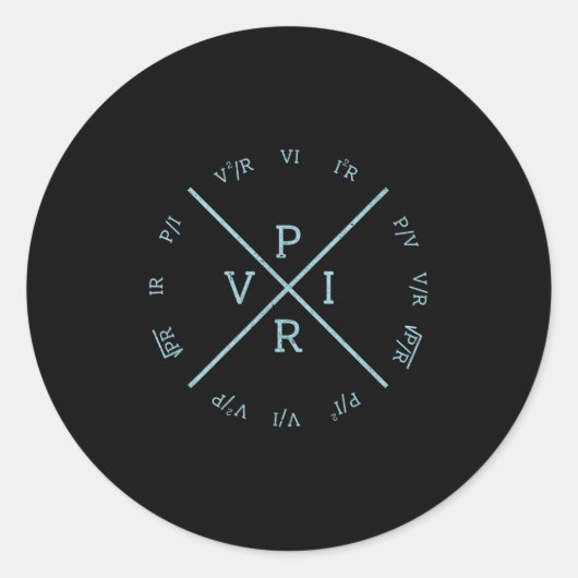 Sticker Rond Ohms Law Power Wheel - Electronique Électrique Eng (Devant)