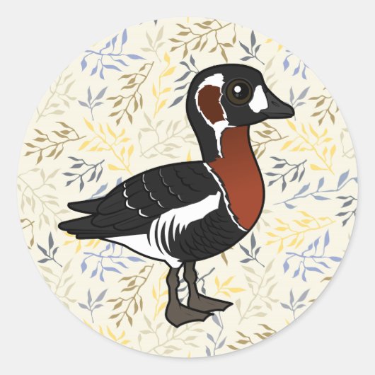 Sticker Rond Oie à poitrine rousse Birdorable (Devant)