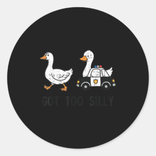 Sticker Rond Oie A Trop De Poux Voiture Drôle Animal Hommes Fem