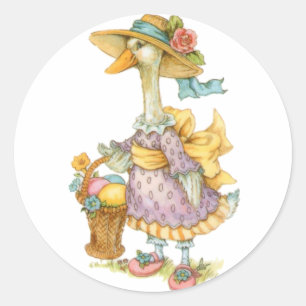 Sticker Rond Oie de mère de Pâques
