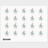 Sticker Rond Oie de Noël (Feuille)