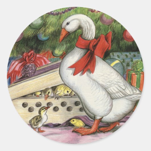 Sticker Rond Oie de Noël (Devant)