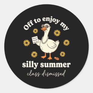 Sticker Rond Oie d'été Idiote Cl Rejetée