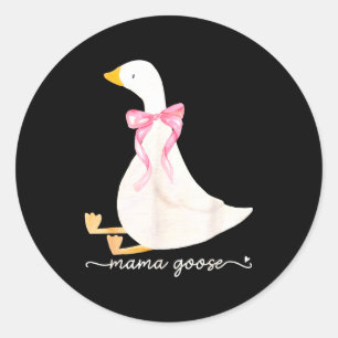 Sticker Rond Oie Maman Silly Oie Papa Silly Famille d'Oies Corr
