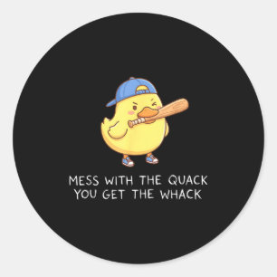 Sticker Rond Oie Salissez Avec Le Coin Vous Obtenez La Claque D
