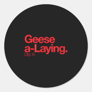 Sticker Rond Oies A Laying Q 6 Minimaliste 12 Jours De Noël