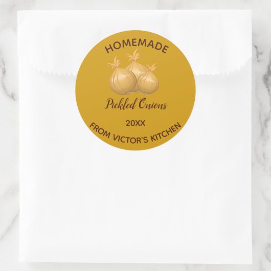 Sticker Rond Oignons pochonnés modifiables (Sac)