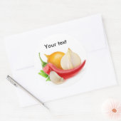 Sticker Rond Oignons, poivre et ail (Enveloppe)