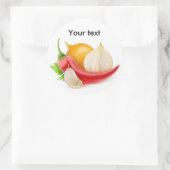 Sticker Rond Oignons, poivre et ail (Sac)