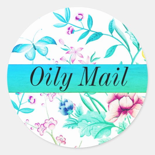 Sticker Rond Oily Mail enveloppe d'huiles essentielles (Devant)