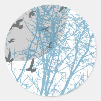 Sticker Rond oiseau à silhouette