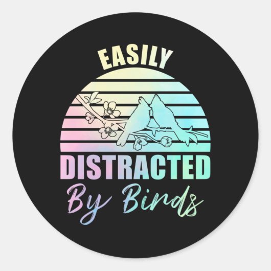 Sticker Rond Oiseau Amant Pastel Goth Cute Oiseaux Couple Oisea (Devant)