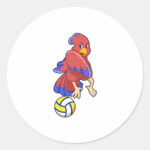 Sticker Rond Oiseau aux sports de volley-ball