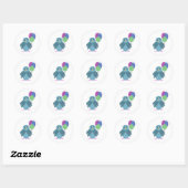 Sticker Rond Oiseau avec ballons d'anniversaire (Feuille)