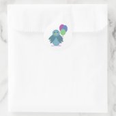 Sticker Rond Oiseau avec ballons d'anniversaire (Sac)