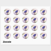 Sticker Rond Oiseau bleu (Feuille)