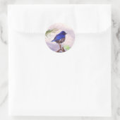 Sticker Rond Oiseau bleu (Sac)