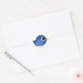 Sticker Rond Oiseau bleu mignon (Enveloppe)