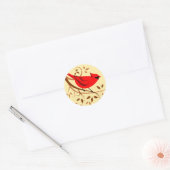 Sticker Rond Oiseau cardinal commun (Enveloppe)