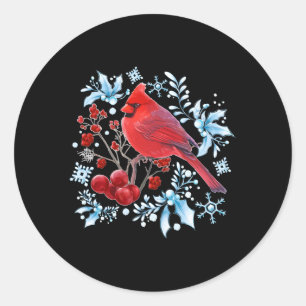 Sticker Rond Oiseau cardinal rouge Observation des oiseaux 2022