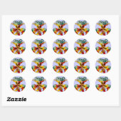 Sticker Rond Oiseau celtique (Feuille)