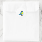 Sticker Rond Oiseau comme mariée avec couronne de fleurs (Sac)