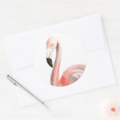 Sticker Rond Oiseau de Flamant rose tropical (Enveloppe)