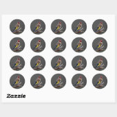 Sticker Rond Oiseau de Goldfinch (Feuille)