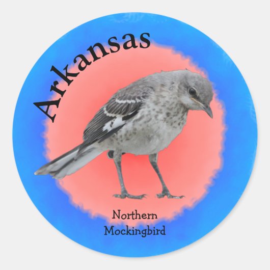Sticker Rond Oiseau de l'Arkansas (Devant)