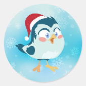 Sticker Rond Oiseau de Noël (Devant)