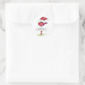Sticker Rond Oiseau de Noël blanc (Sac)
