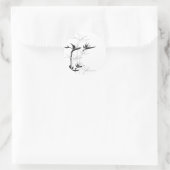 Sticker Rond Oiseau de paradis monochrome (Sac)