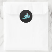 Sticker Rond Oiseau de perroquet bleu indien Ringneck (Sac)