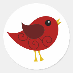 Sticker Rond Oiseau de pierre porte-bonheur de janvier