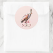 Sticker Rond Oiseau de spatule de rose Nerd (Sac)