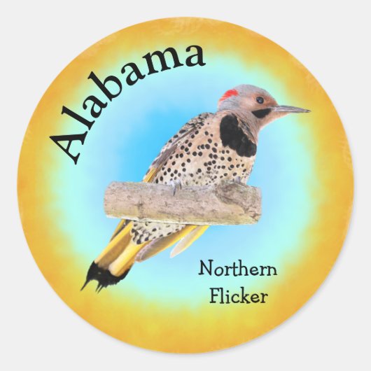 Sticker Rond Oiseau d'État de l'Alabama (Devant)