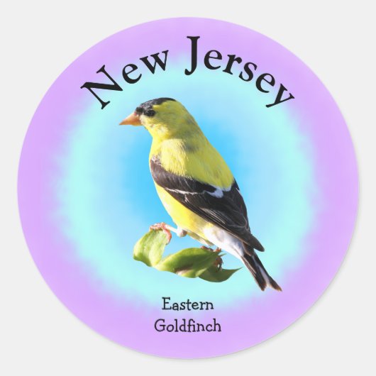 Sticker Rond Oiseau d'État du New Jersey (Devant)