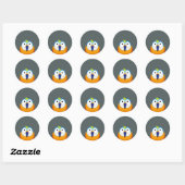 Sticker Rond oiseau drôle de dessin animé (Feuille)